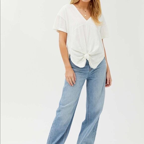 NWT UO Out From Under Stay Gold Knotted Tunic Top - Picture 2 of 6